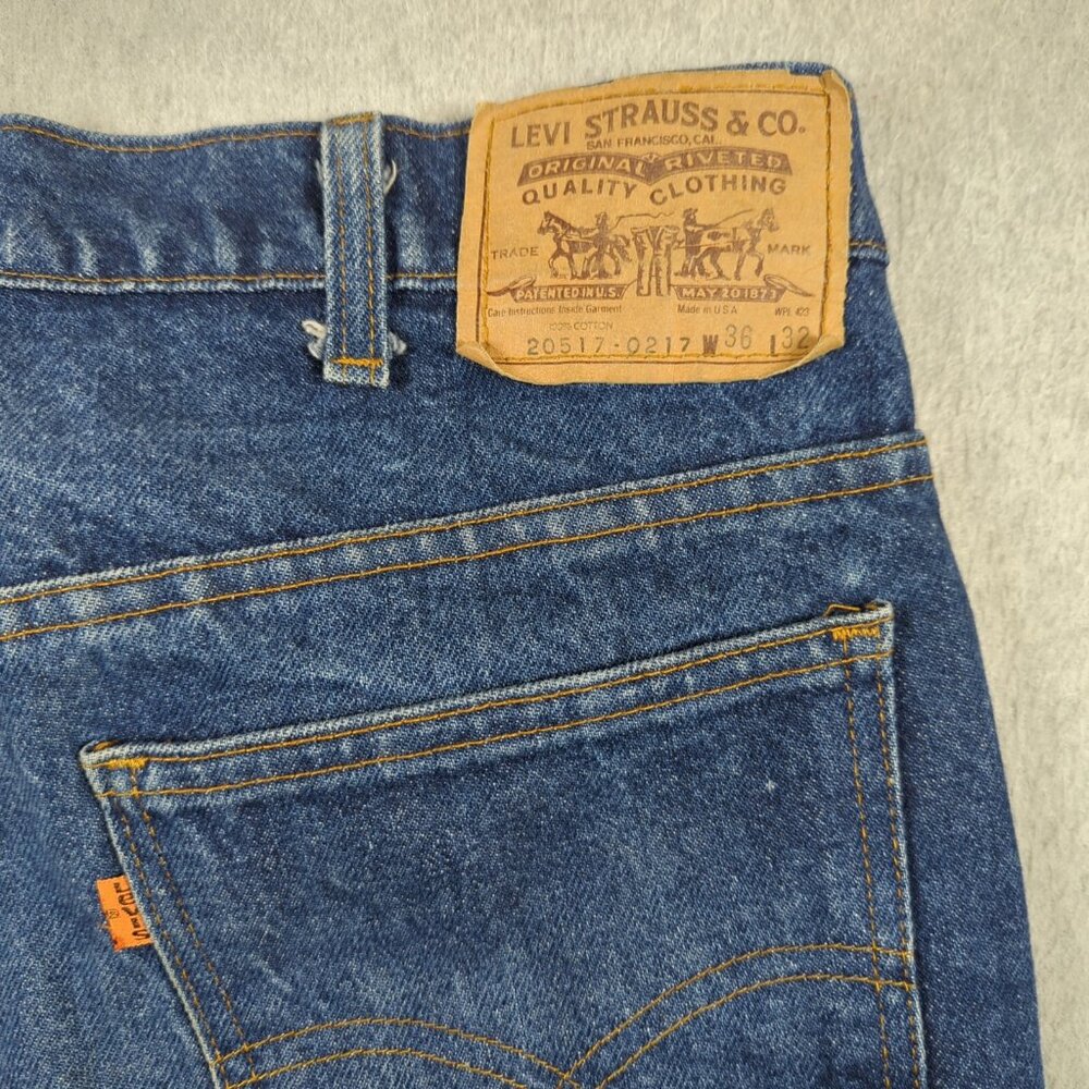 Vintage Levis 517 Jeans Mens 36x32 (Actual 34x29) Bootcut Orange Tab Made In USA - Picture 3 of 10